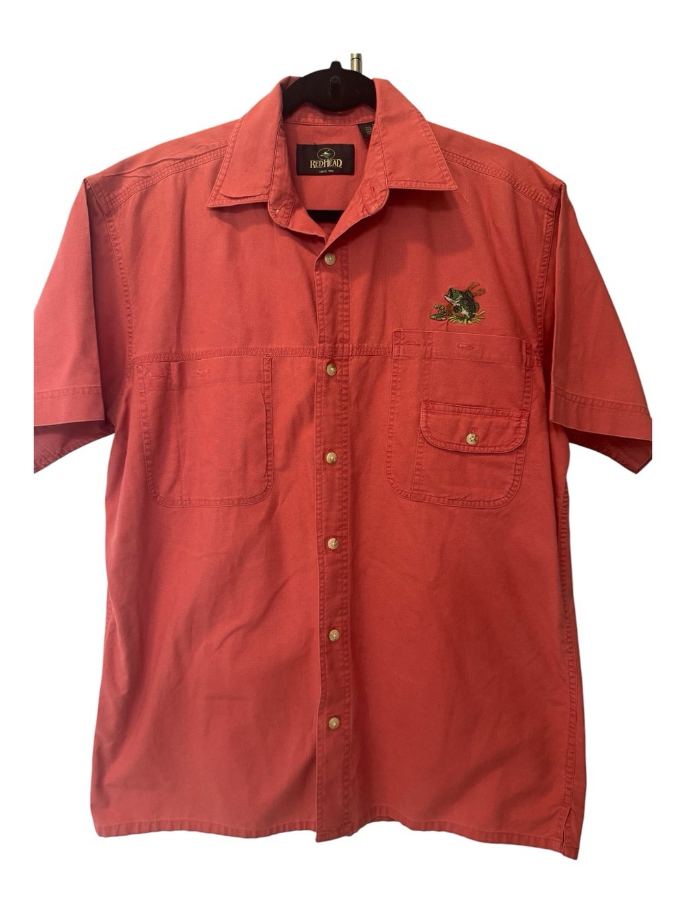 Vintage RedHead Men’s M Salmon Cotton Fishing Utility Gorpcore Button Up Shirt